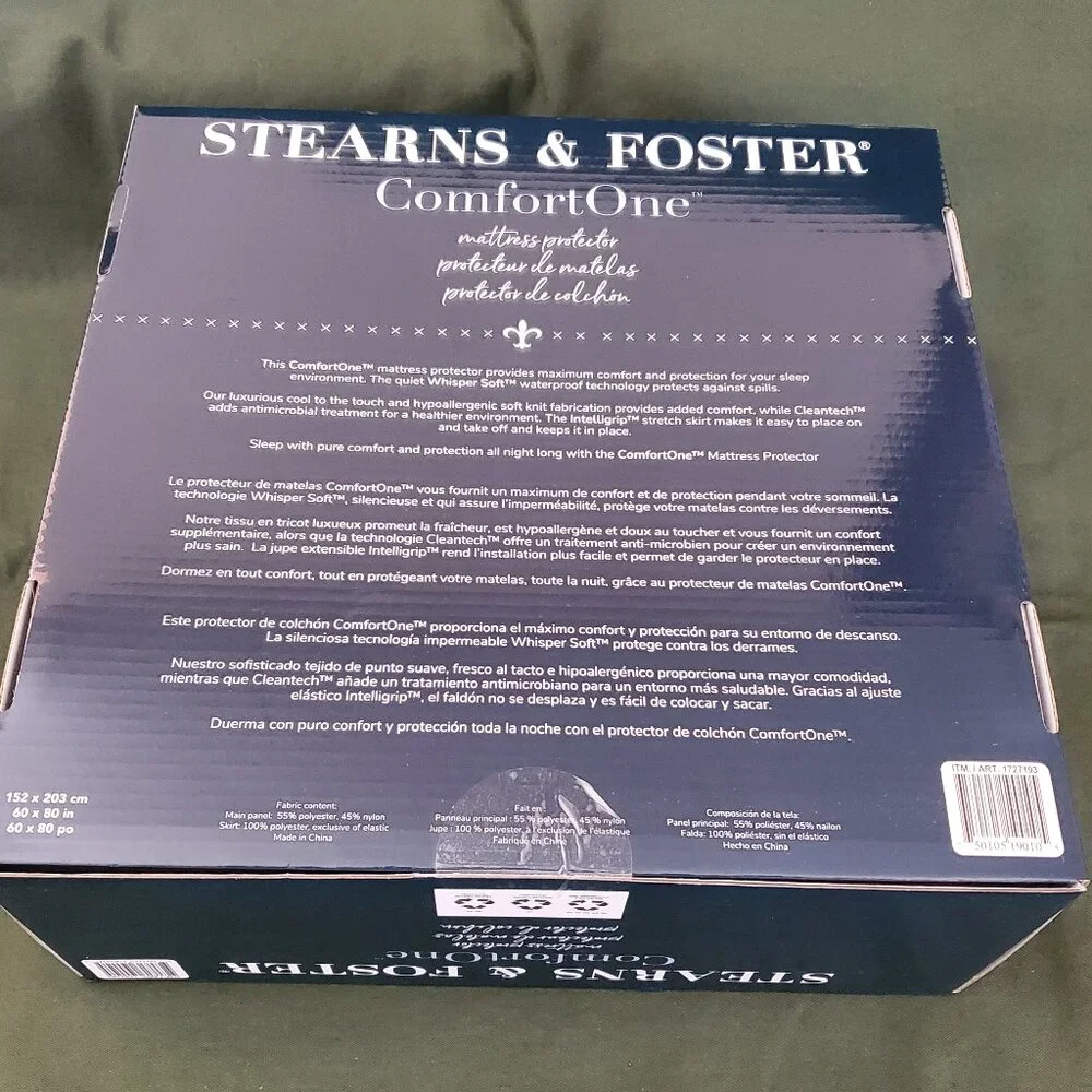 Queen Size Stearns and Foster Comfort One Mattress Protector - Brand New in Box